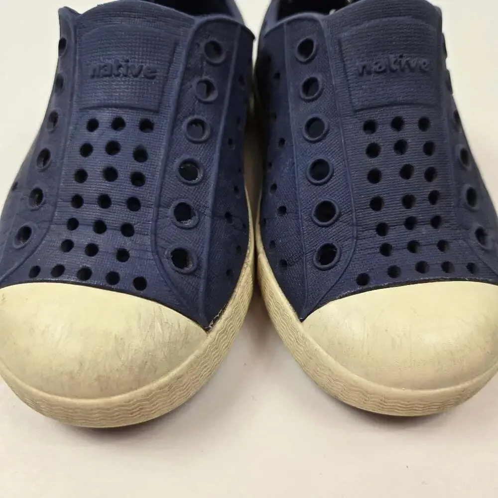 Native Navy Blue Jeffrrson Perforated Slip-On Sandal Water Shoes Size C7
